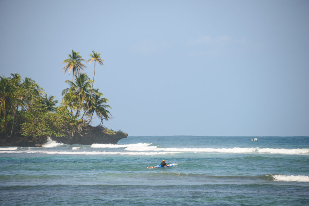Surfing in Bocas Del Toro, Panama