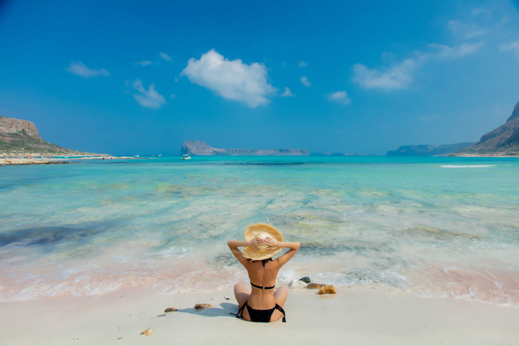 Lady at Balos beach, west Crete