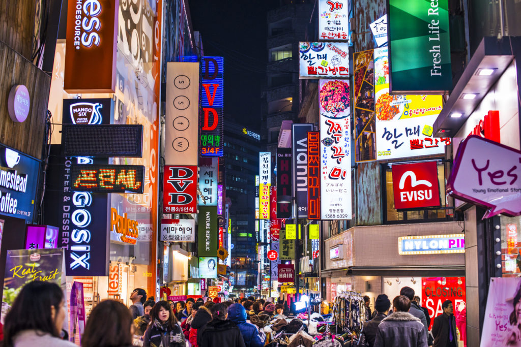 Myeong-dong at night