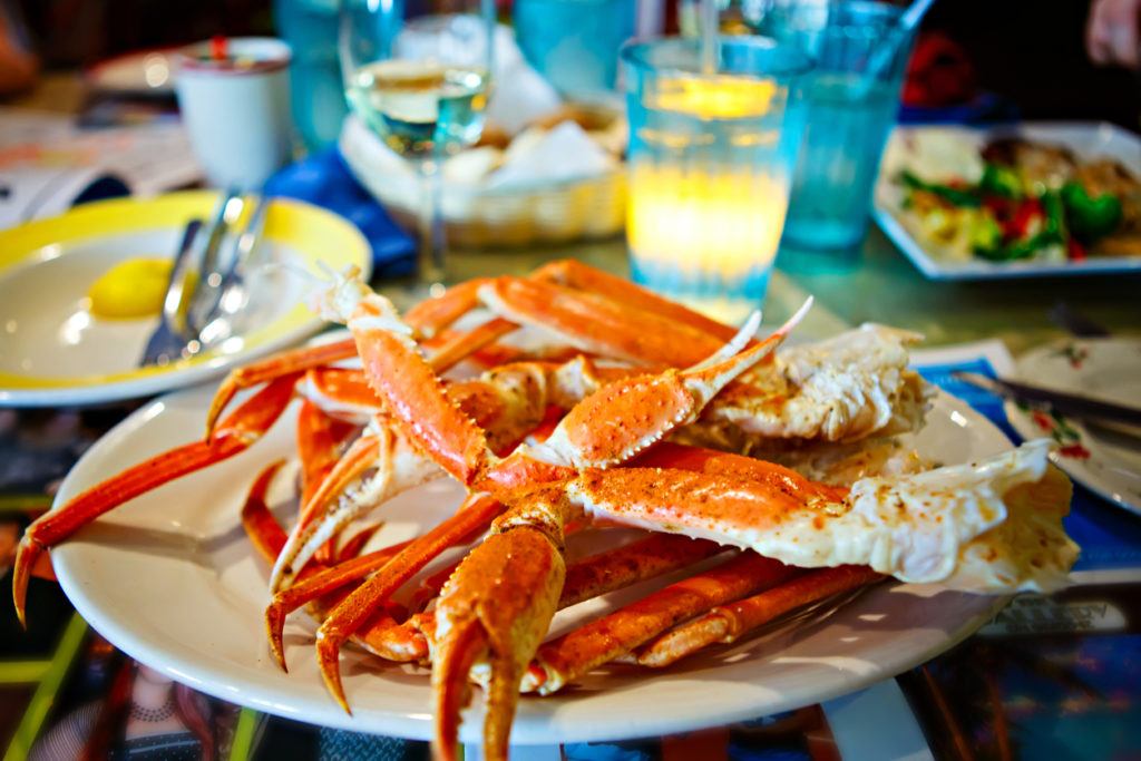 Plate of crab legs