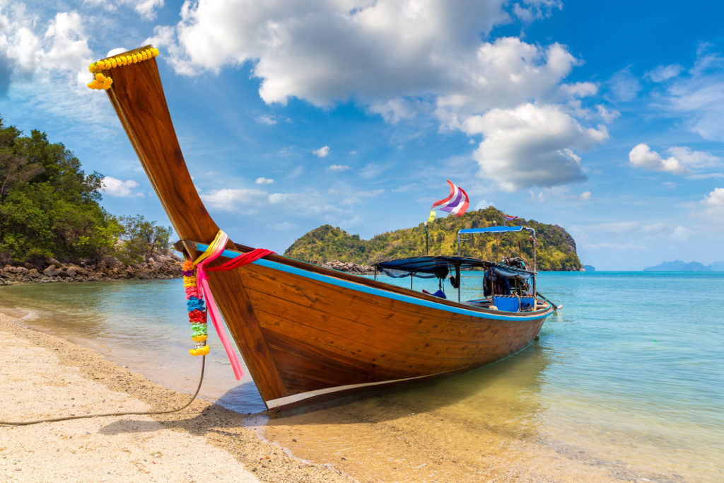 Traditional longtail boat