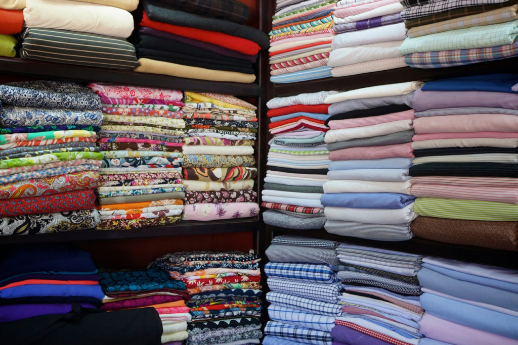Fabrics in a tailor shop