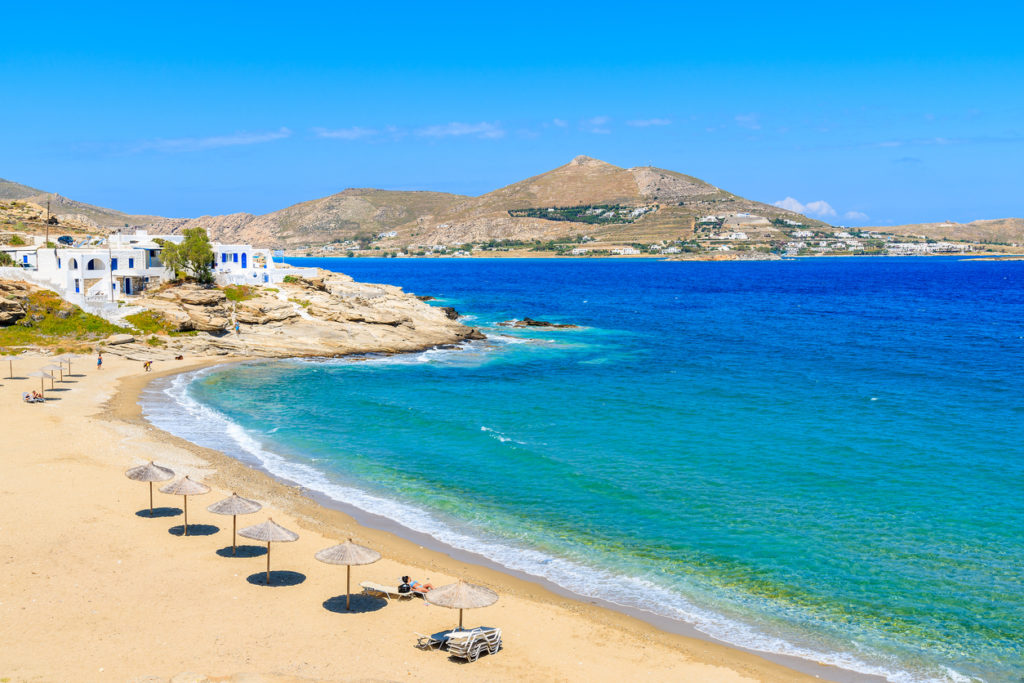 One of the beaches on the island of Paros