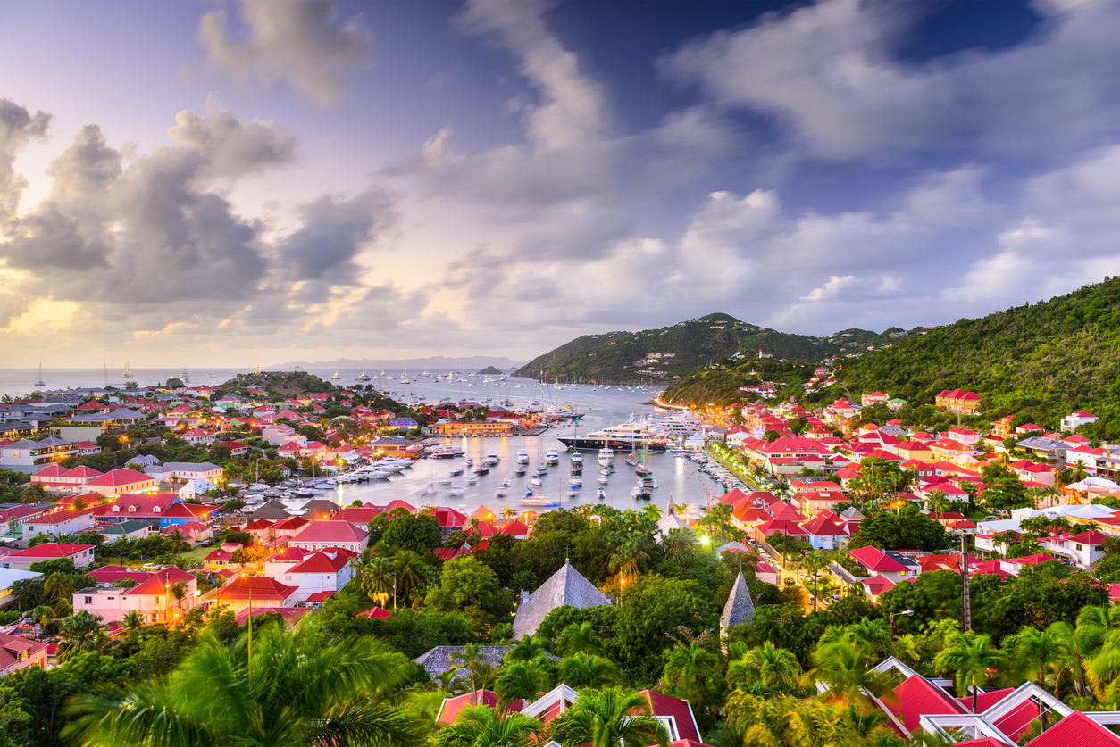 Saint Barthelemy harbour cityscape