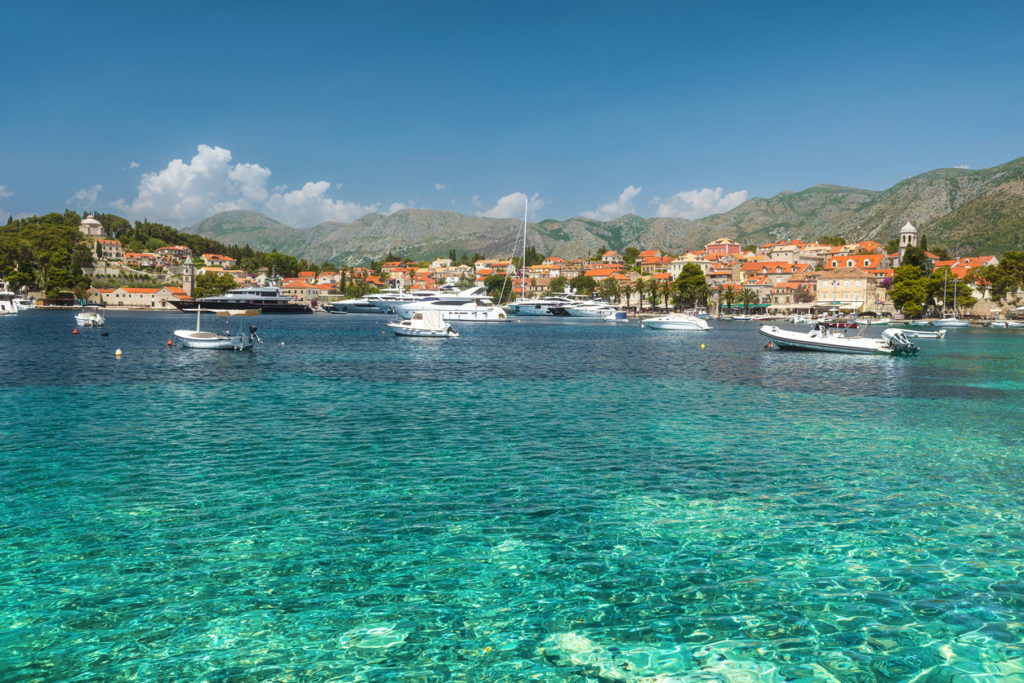 Turquoise crystal clear water in Cavtat