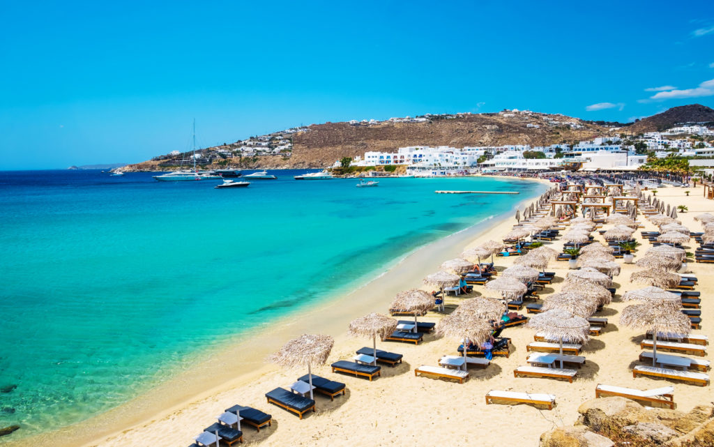 Sandy beach in Mykonos