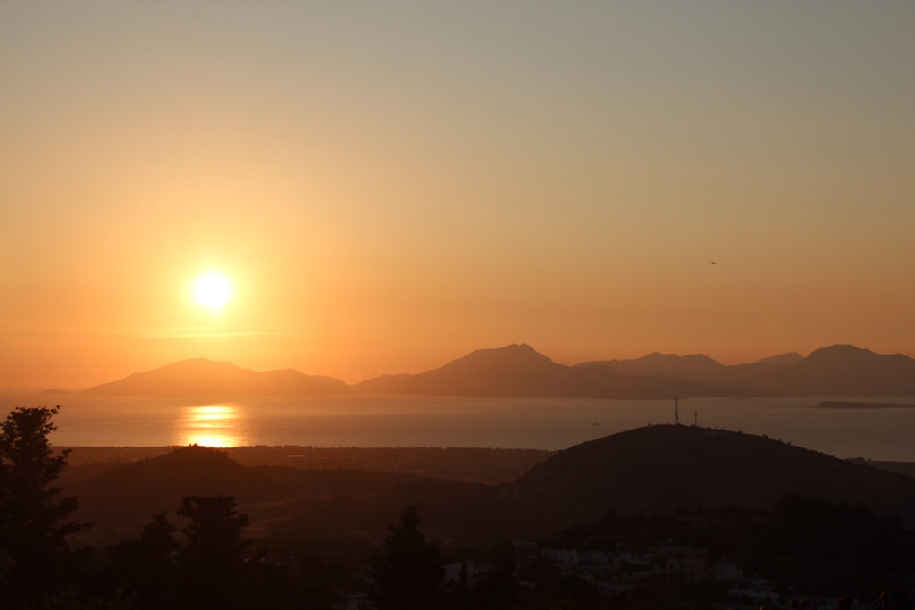 Summer sunset from the village of Zia