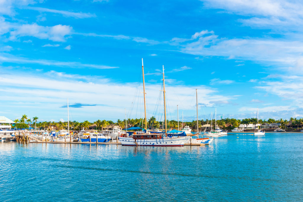 Boats in the port of Denarau