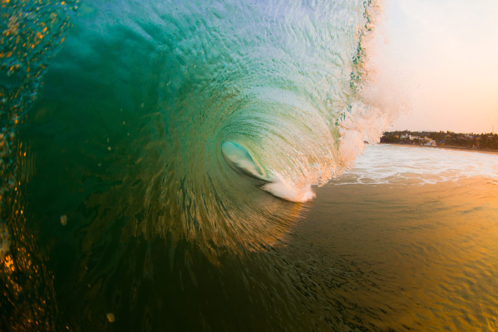 Inside the barrel at Puerto Escondido