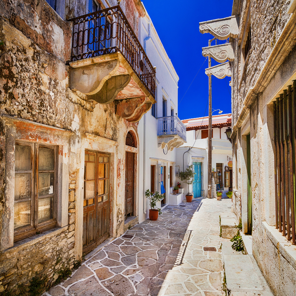 The old streets of Naxos Island