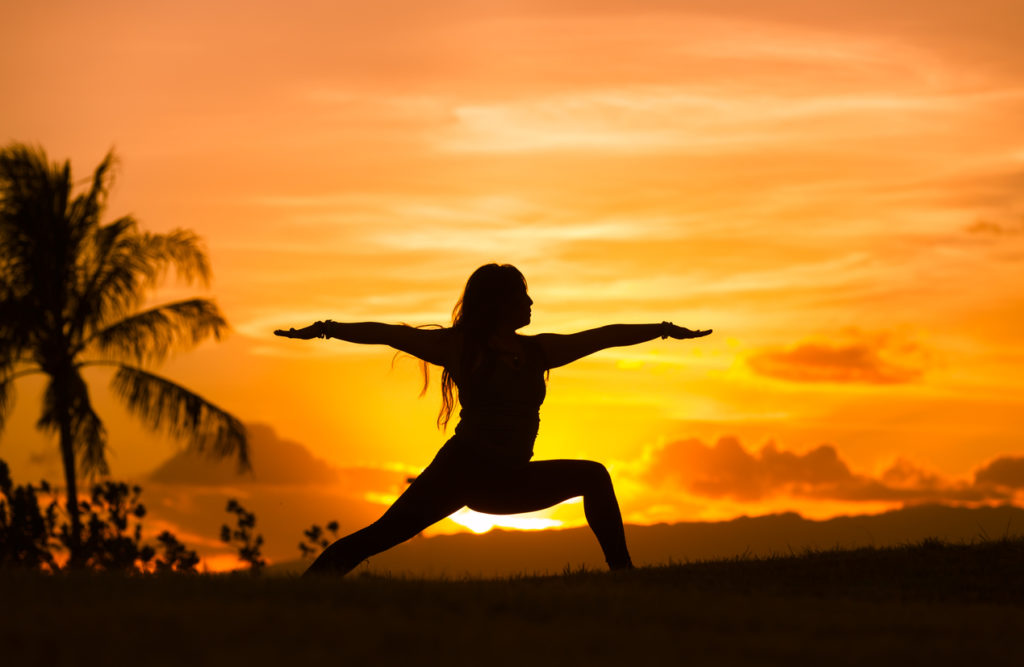 Tranquility in sunrise yoga