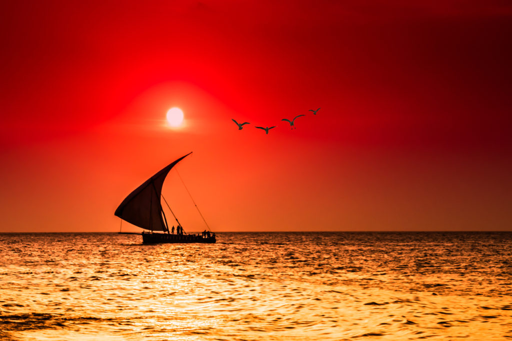 A beautiful sunset of Zanzibar