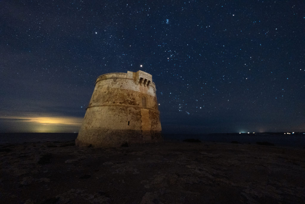 Clean night sky of Formentera