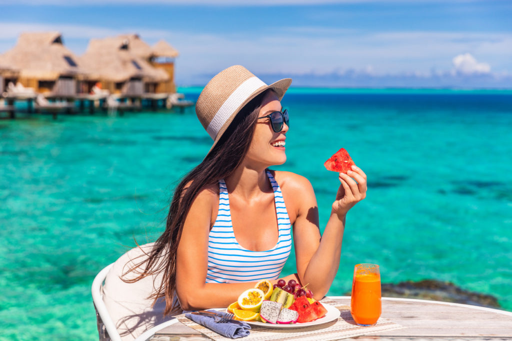 Fresh fruit by the beach