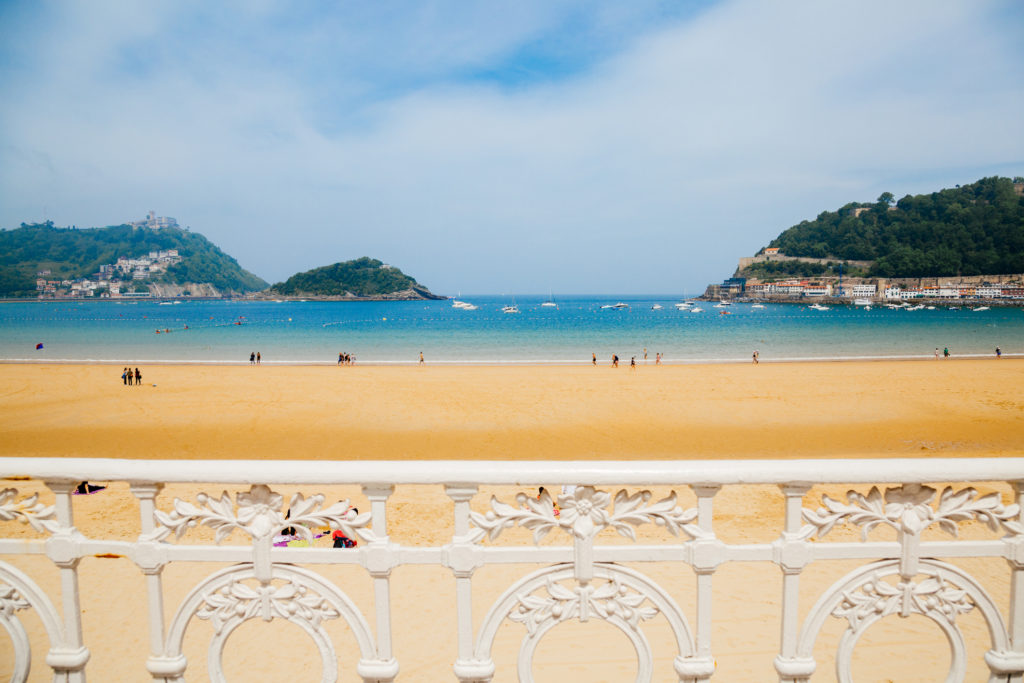 Looking at the beach in San Sebastian