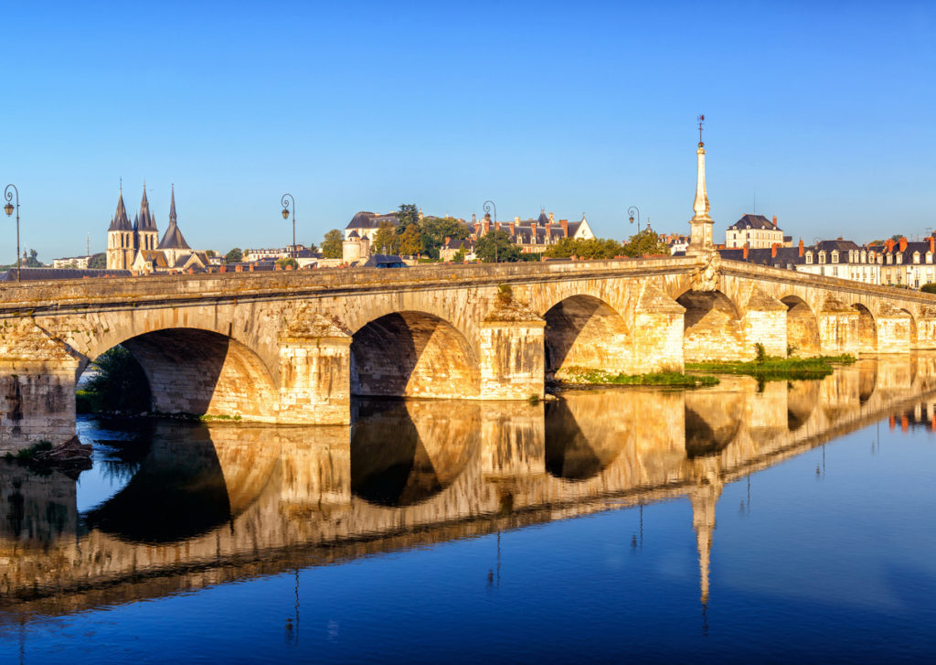 Old ridge in Blois over the Loire River