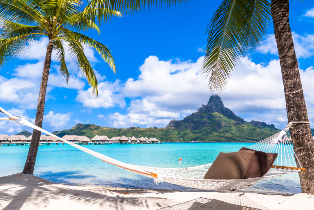 One of Bora Bora Islands beaches