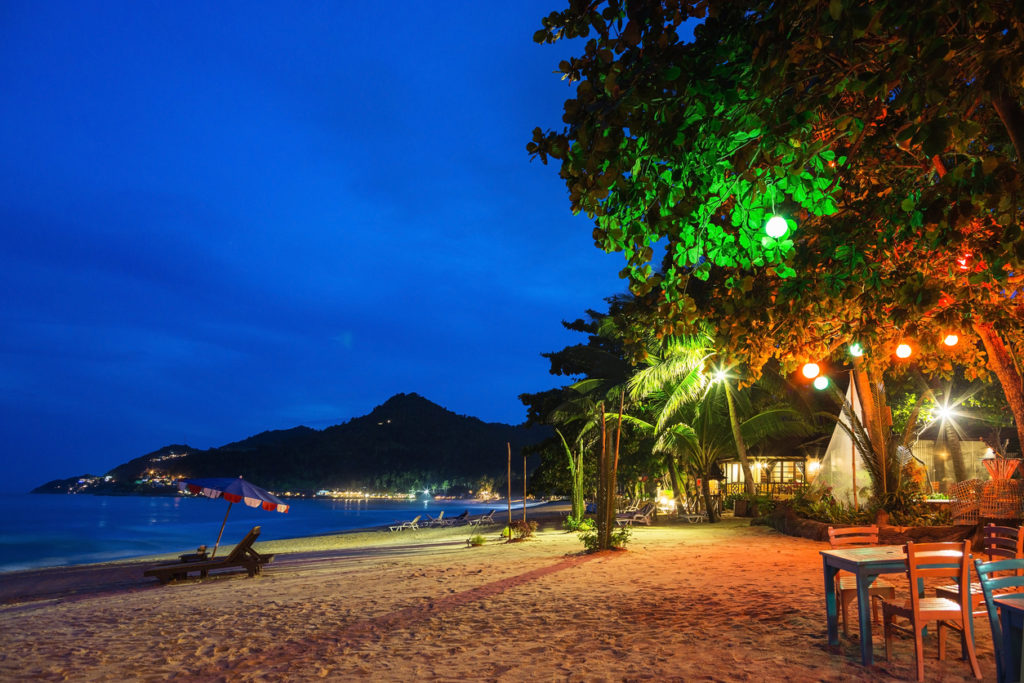 One of Koh Samui beaches at night