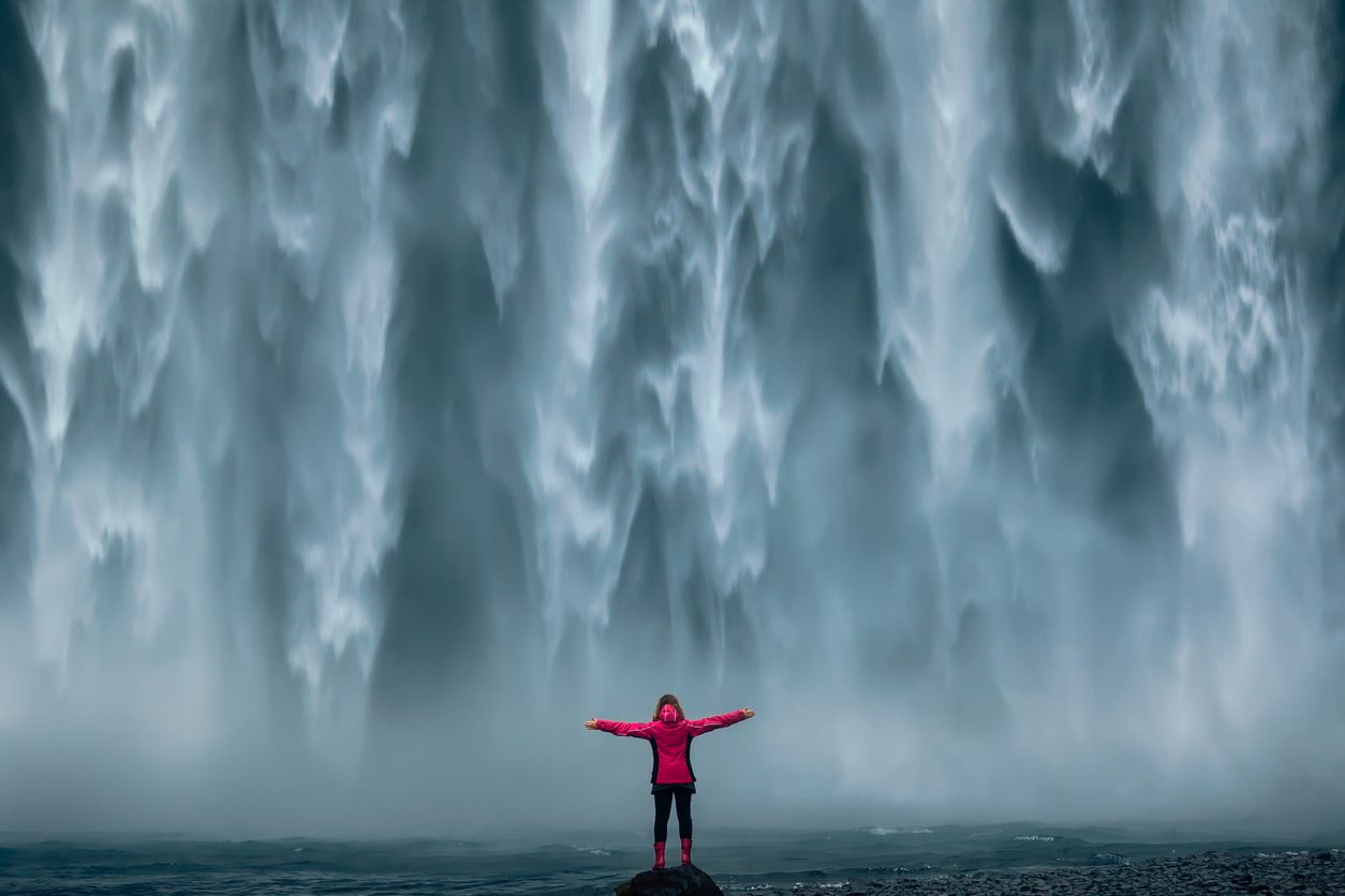 Powerful waterfalls in Iceland