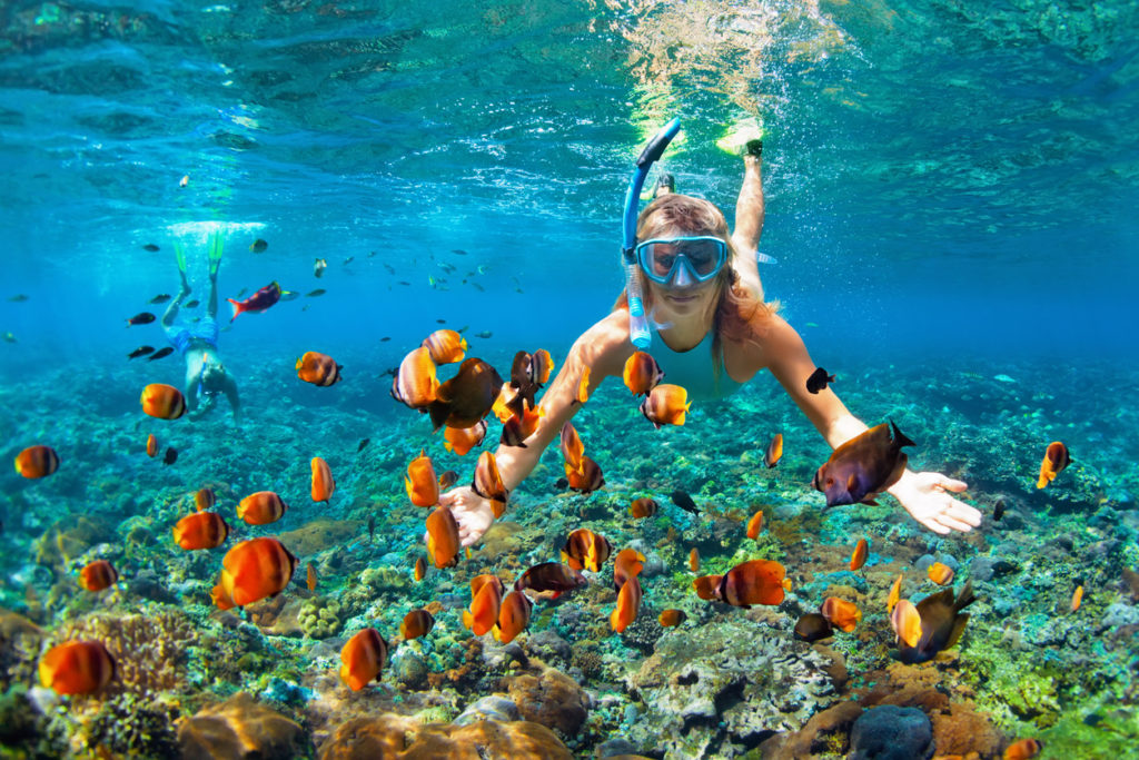 Snorkelling underwater