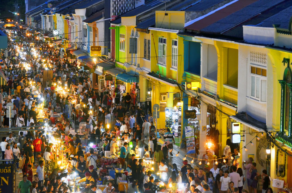 Street food market in Thalang Road, Phuket