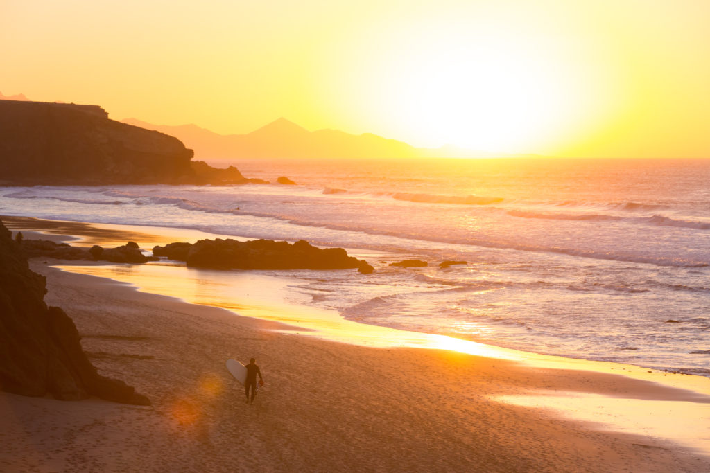 Sunset at La Pared beach, Fuerteventura