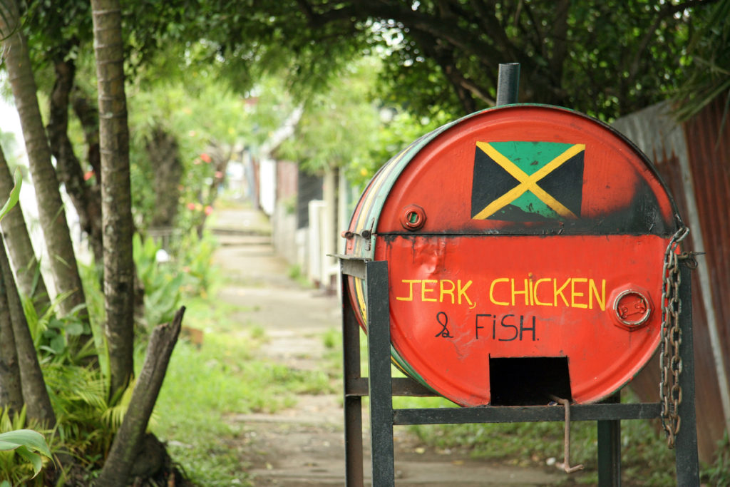 Traditional Jamaican Jerk fish and chicken