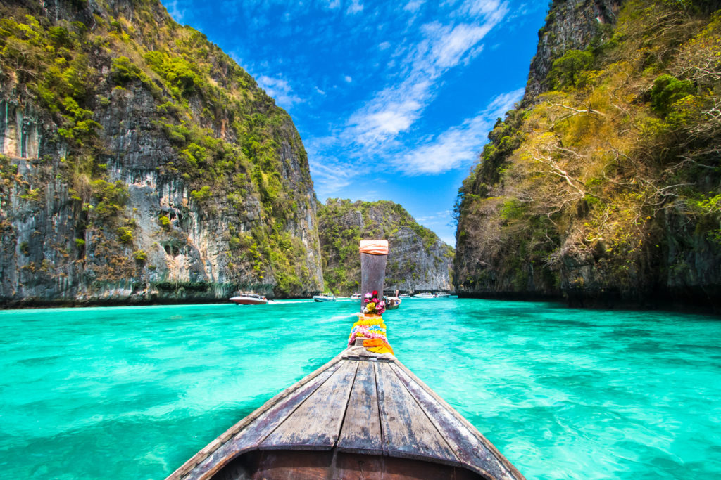 Traditional wooden boat on Koh Phi Phi Island