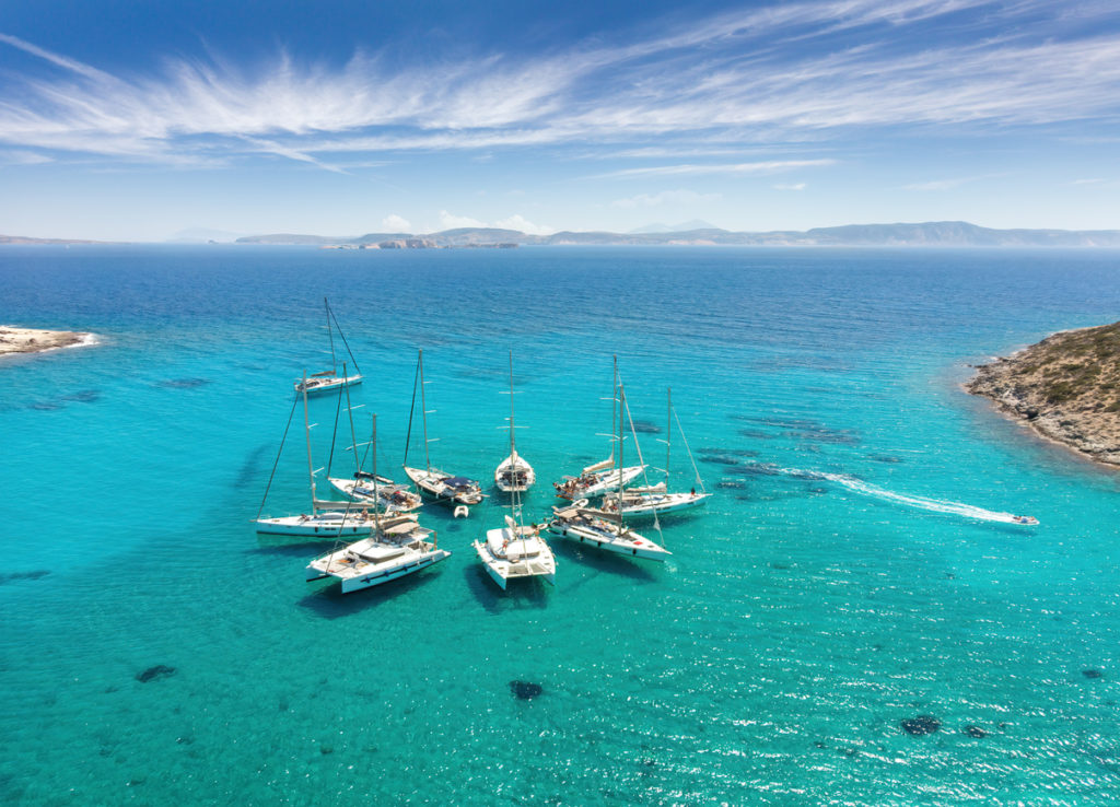 View of sailing boats in Greece