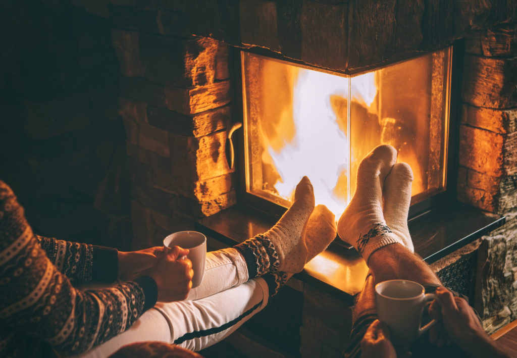 Cosy by the fireplace