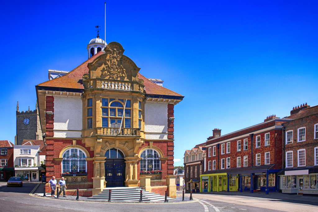 Marlborough town hall just off the high street