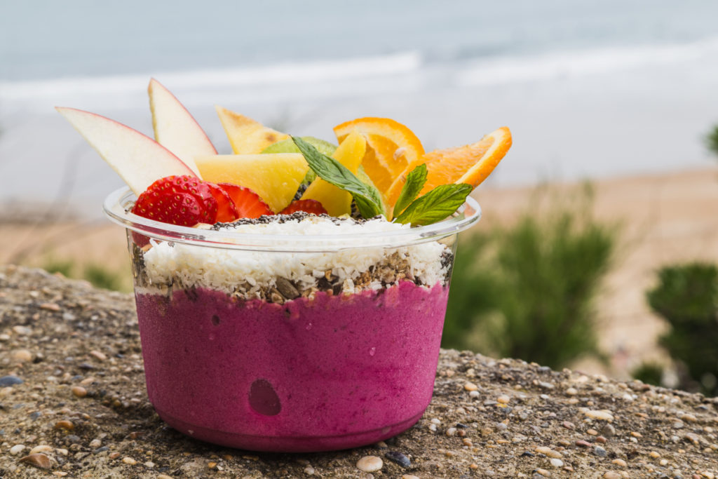 Acai bowl by the beach