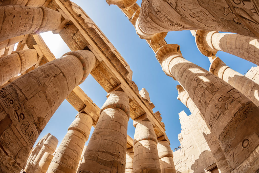 The columns at the Karnak Temple