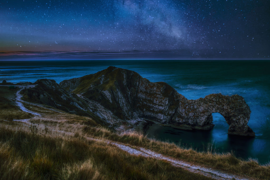 The milky way over Durdle Door