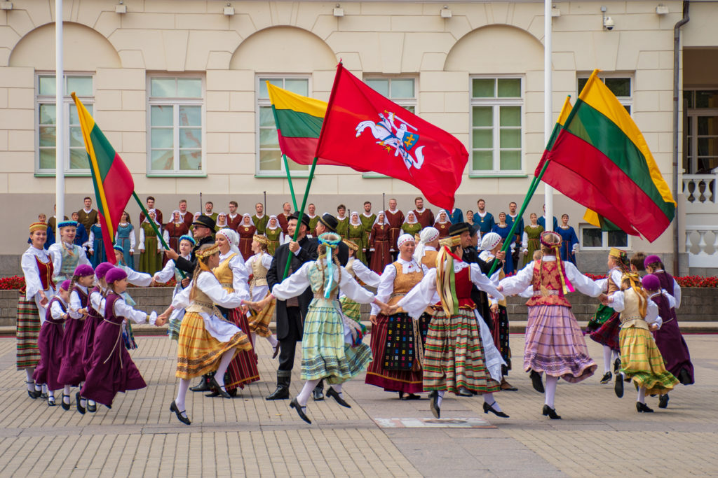 Traditional dancing at Vilnius, Lithuania