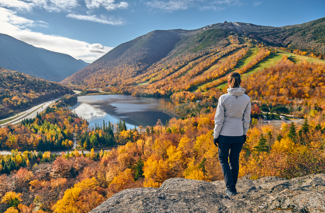 View of Echo Lake in Franconia Notch State Park, New Hampshire