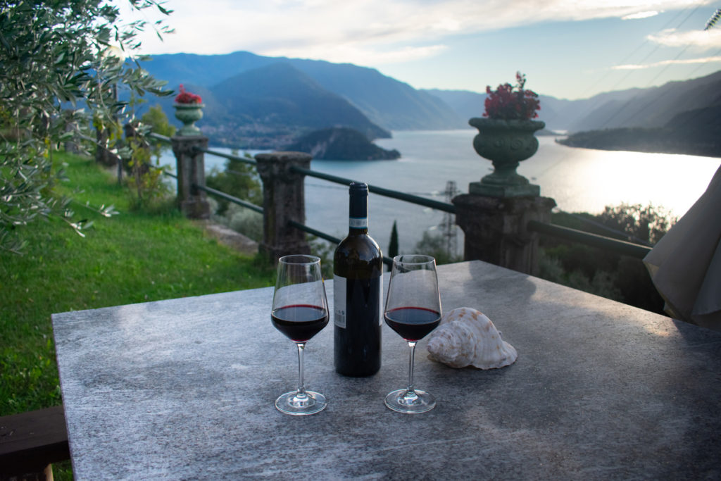 Wine tasting overlooking Lake Como