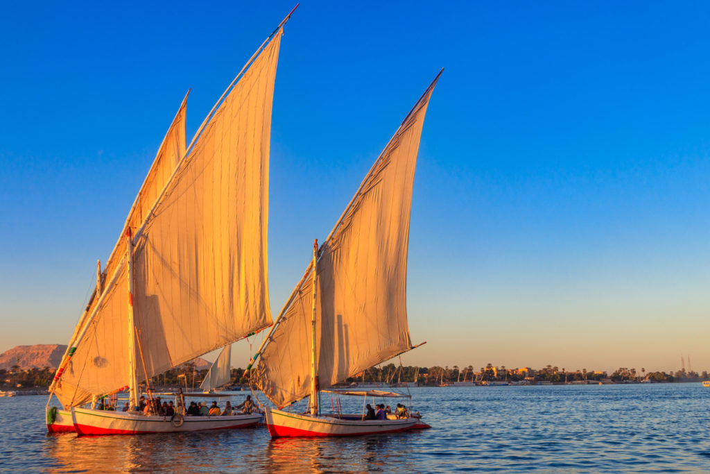 felucca sailboats on the Nile river