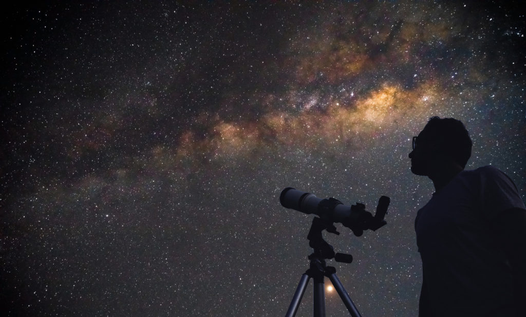 Astronomer watching the nights sky