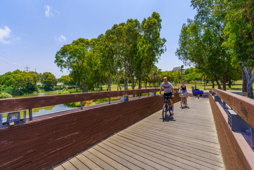 Cycling at Yarkon park