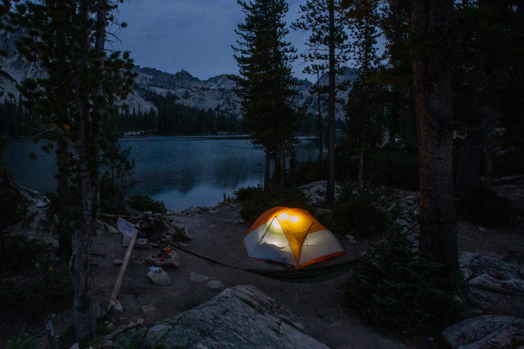 Camping by Alice Lke in the Sawtooth Mountains