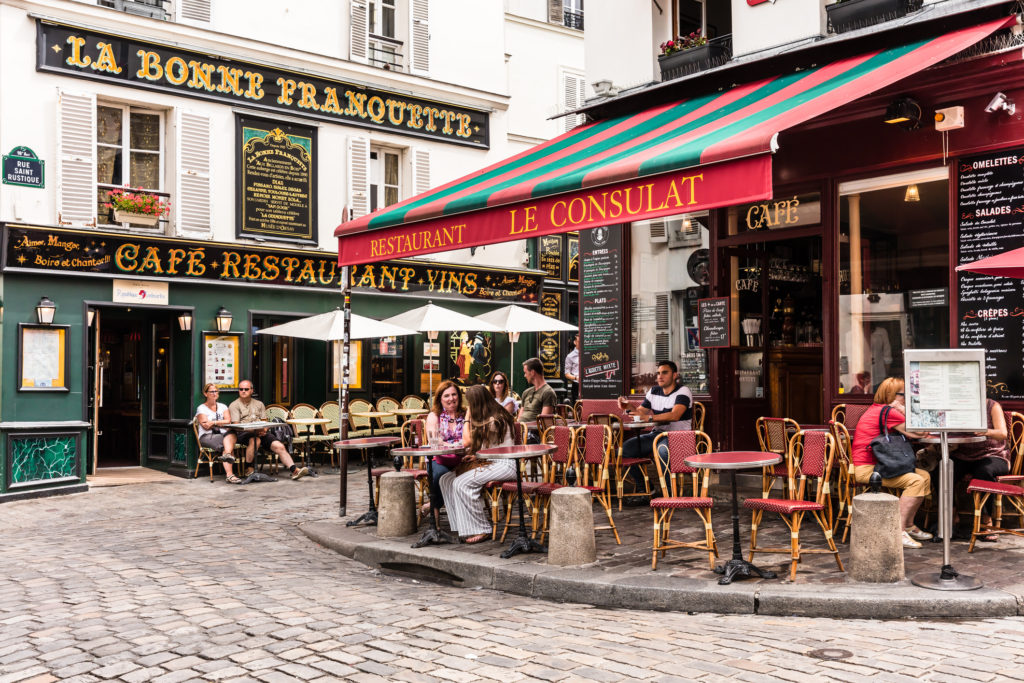 Charming restaurant Le Consulat on the Montmartre hill. Paris