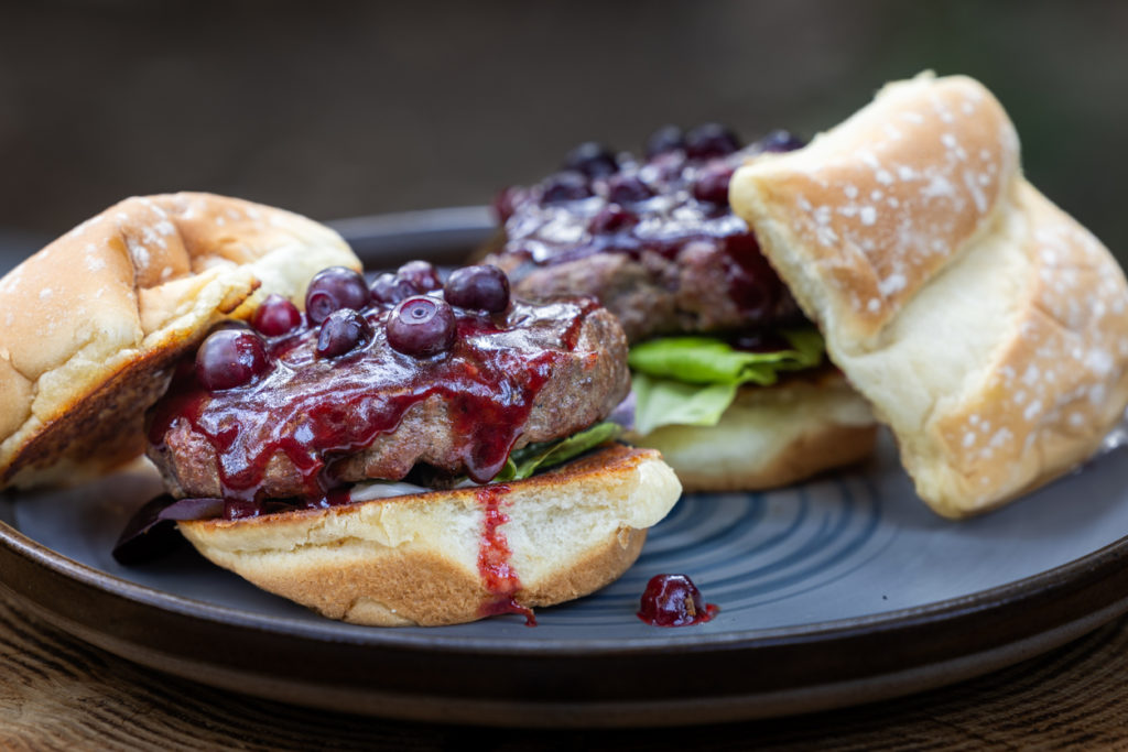 Huckleberry grilled burgers
