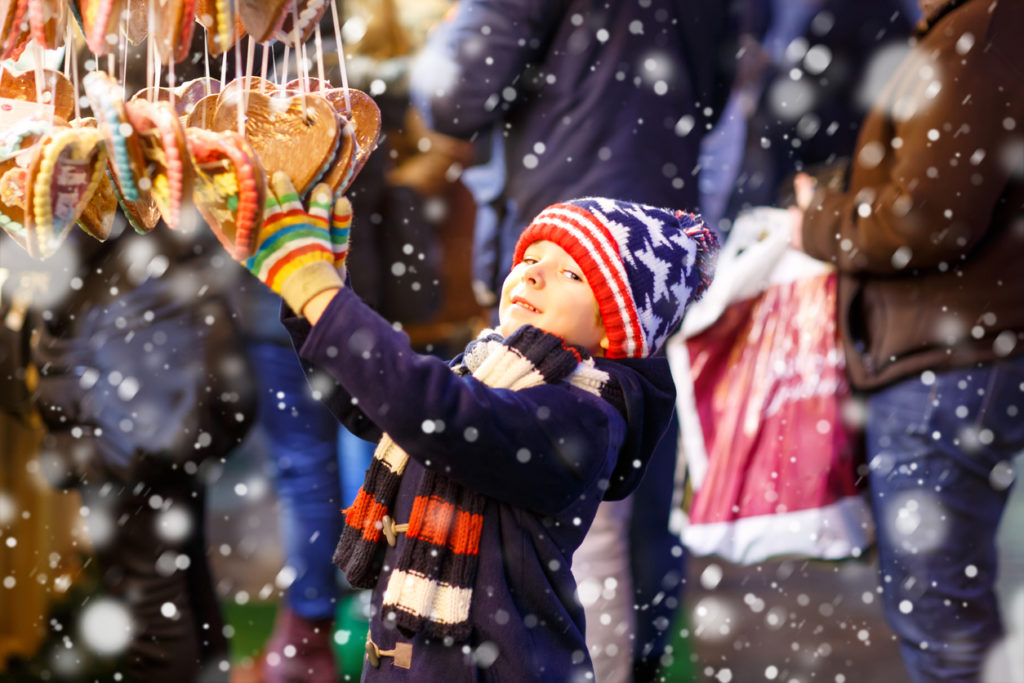 Little boy at the christmas market