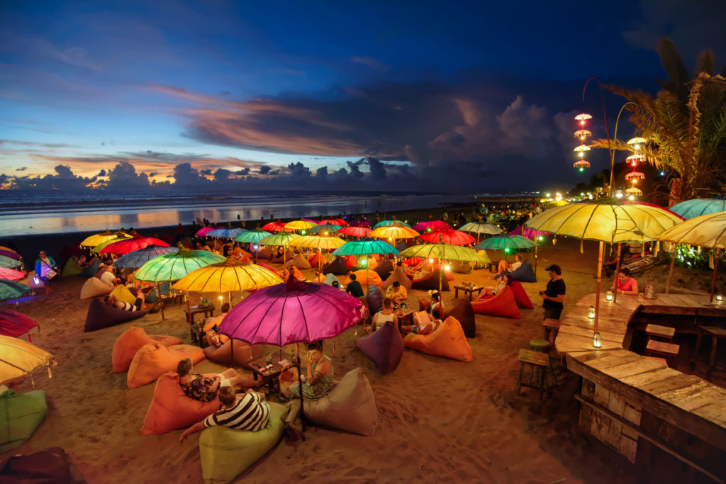 Seminyak beach at dusk