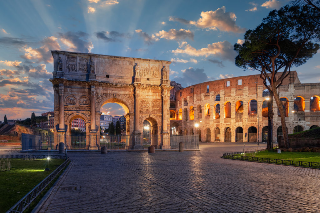 Arch of Constantine and the Colosseum