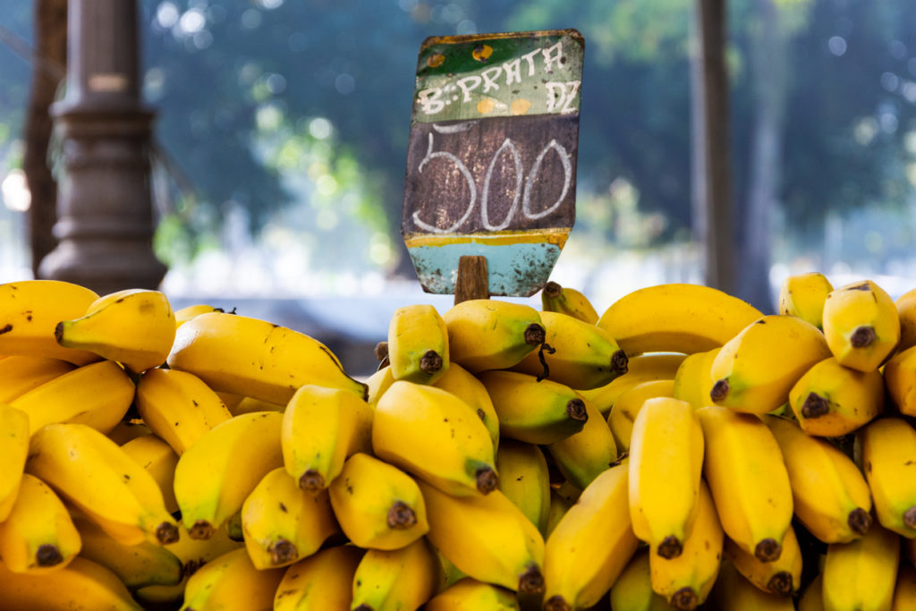 Fresh bananas at a street market